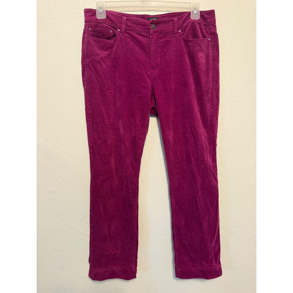 Ann Taylor Signature Magenta Corduroy Straight Leg Pants Purple 12 19-284304